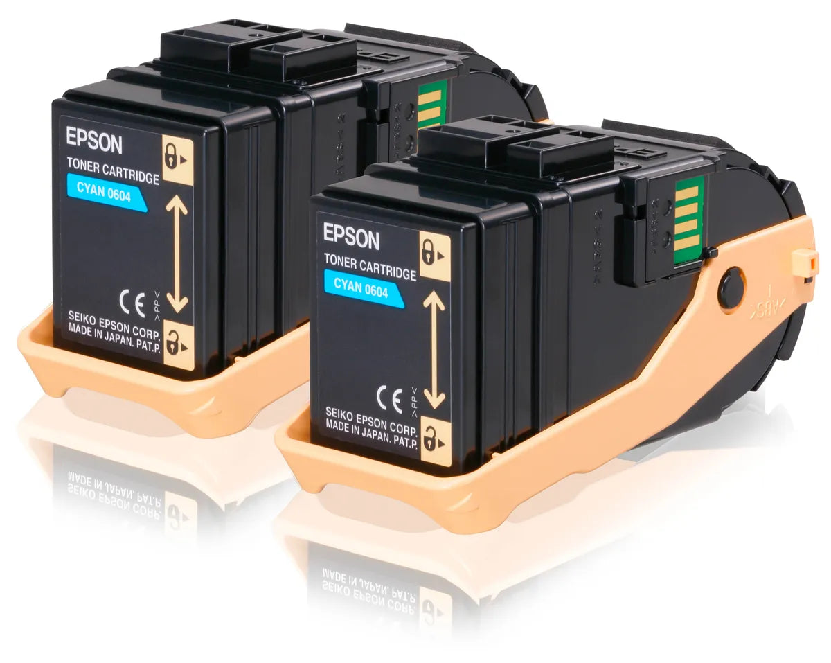 Epson 0608 / C13S050608 / S050608 Toner Doppelpack cyan (2 Stück)