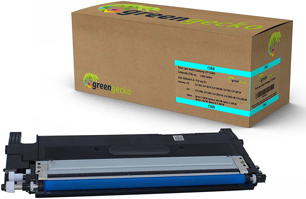green gecko Toner kompatibel zu Samsung CLT-C406S / ST984A cyan