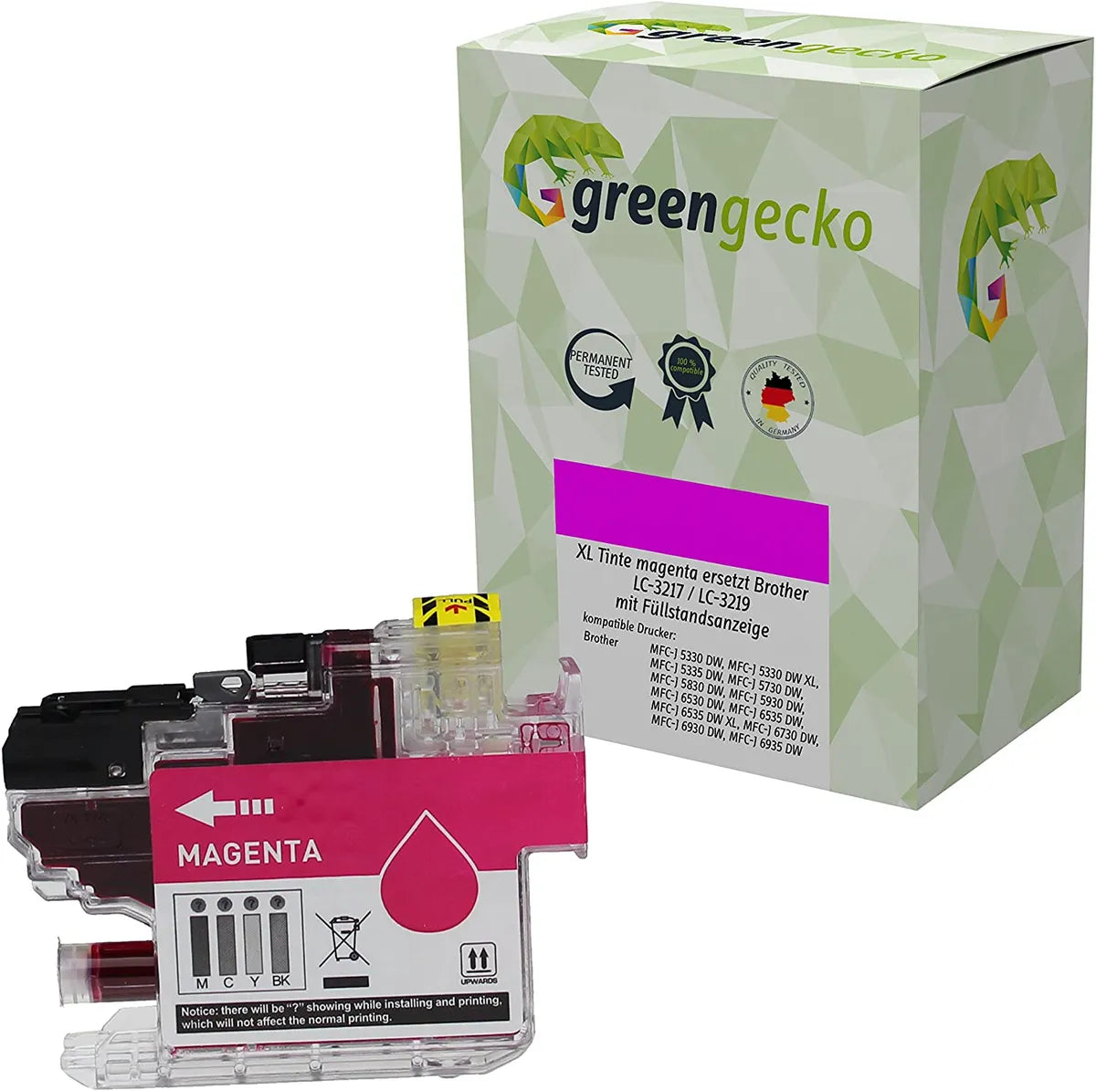 XL green gecko Tinte kompatibel zu Brother LC-3217 / LC-3219 magenta