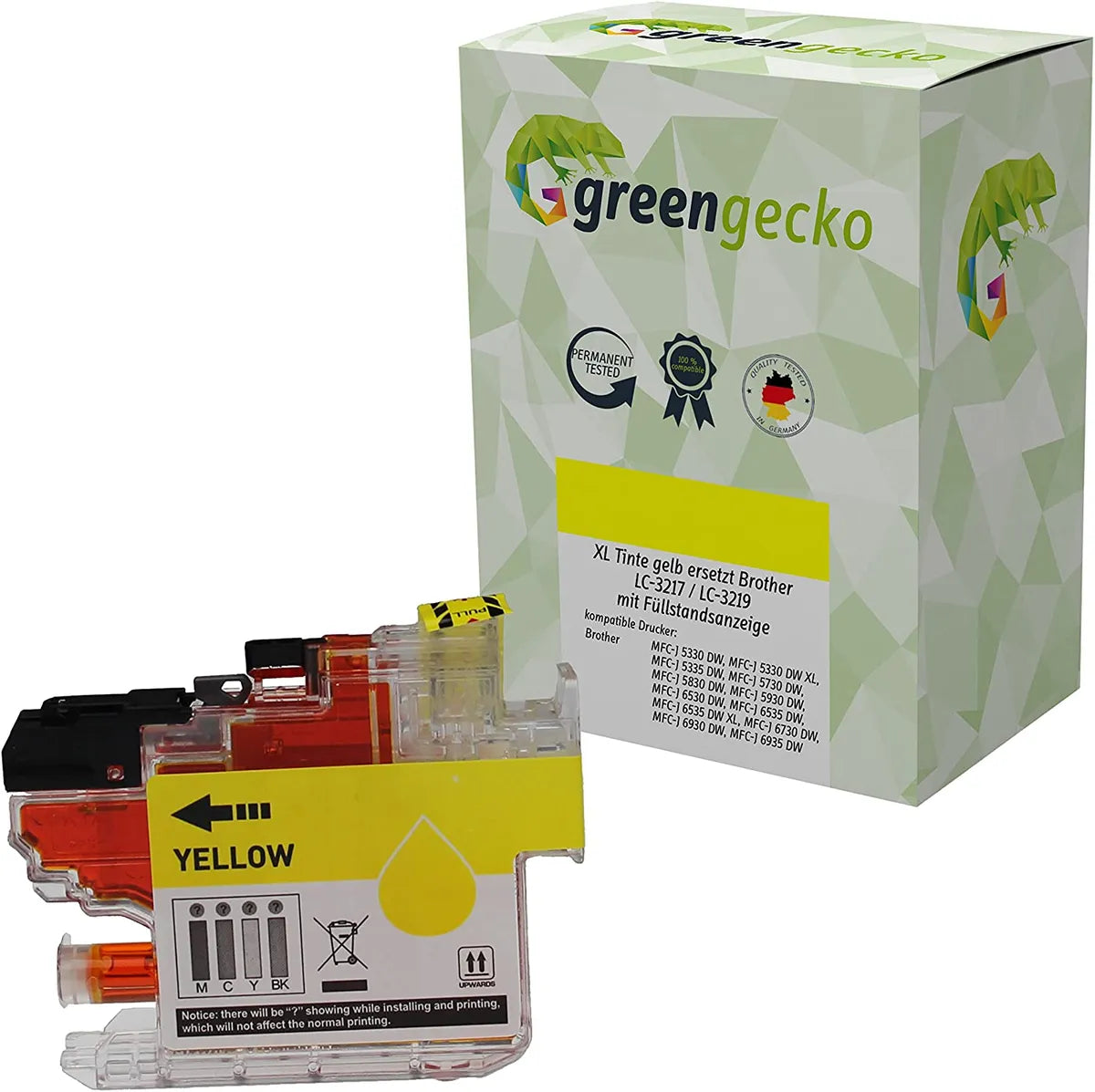 XL green gecko Tinte kompatibel zu Brother LC-3217 / LC-3219 gelb