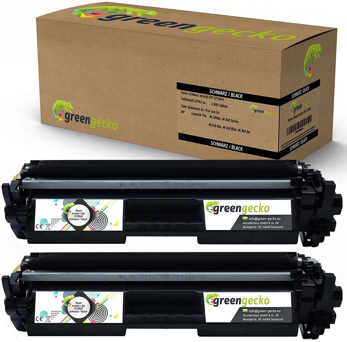 green gecko Toner Doppelpack kompatibel zu HP 94X / CF294X schwarz  (2 Stück)