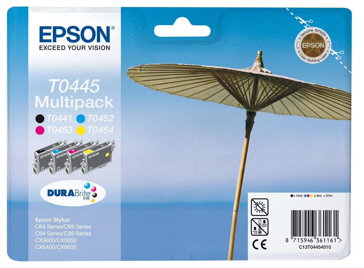 Epson T0445 / C13T04454010 Tinten Sparset schwarz, cyan, magenta, gelb (4 Stück)