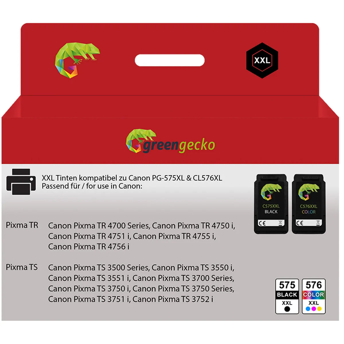 Kompatibel zu Canon PG-575XL & CL-576XL Tinte schwarz, color