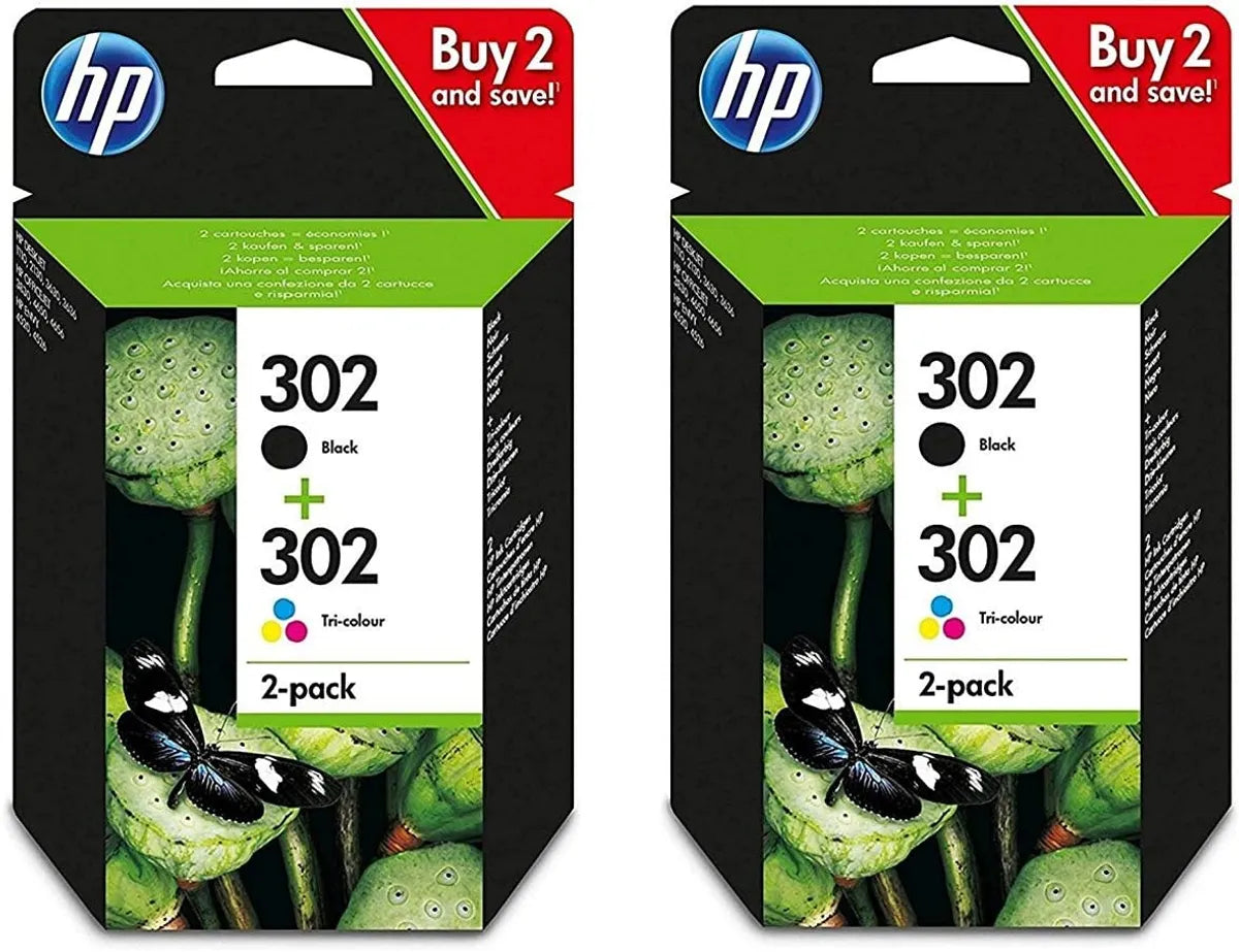 HP X4D37AE TWIN Tinten Sparset schwarz, color (4 Stück)