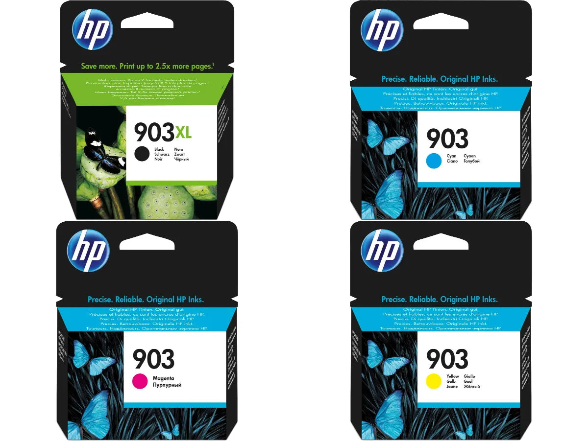 HP 903XL / 903 Tinten Sparset schwarz, cyan, magenta, gelb (4 Stück)