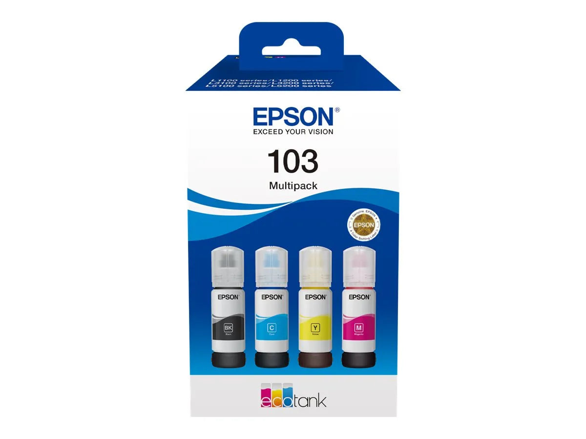 Epson 103 / T00S6 / C13T00S64A Tinten Sparset schwarz, cyan, magenta, gelb (4 Stück)