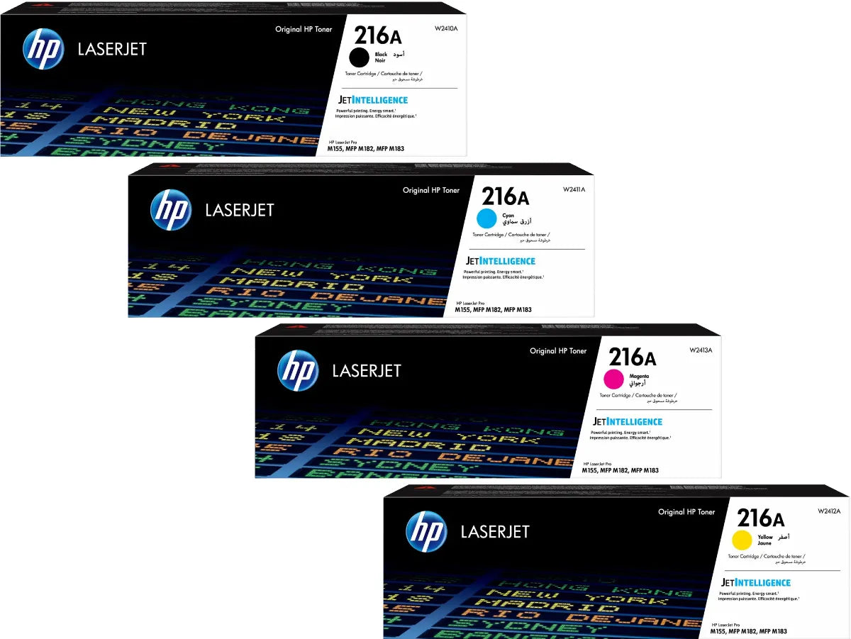 HP 216A / W2410A / W2411A / W2412A / W2413A Toner Sparset schwarz, cyan, magenta, gelb (4 Stück)