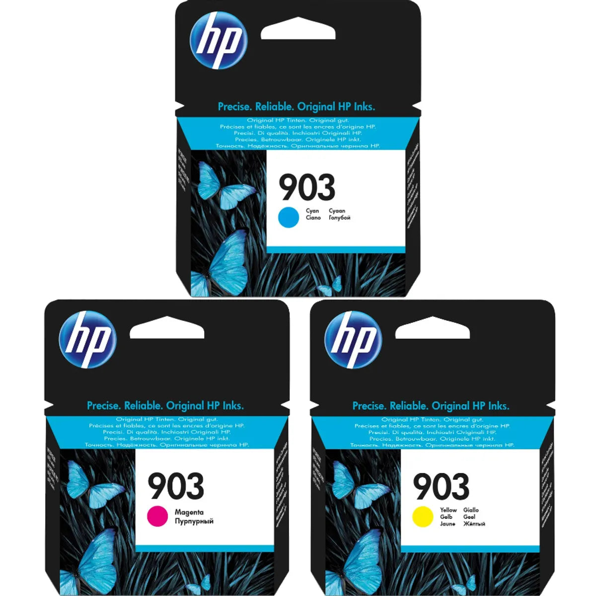 HP 903 / T6L87AE / T6L91AE / T6L95AE Tinten Sparset cyan, magenta, gelb (3 Stück)