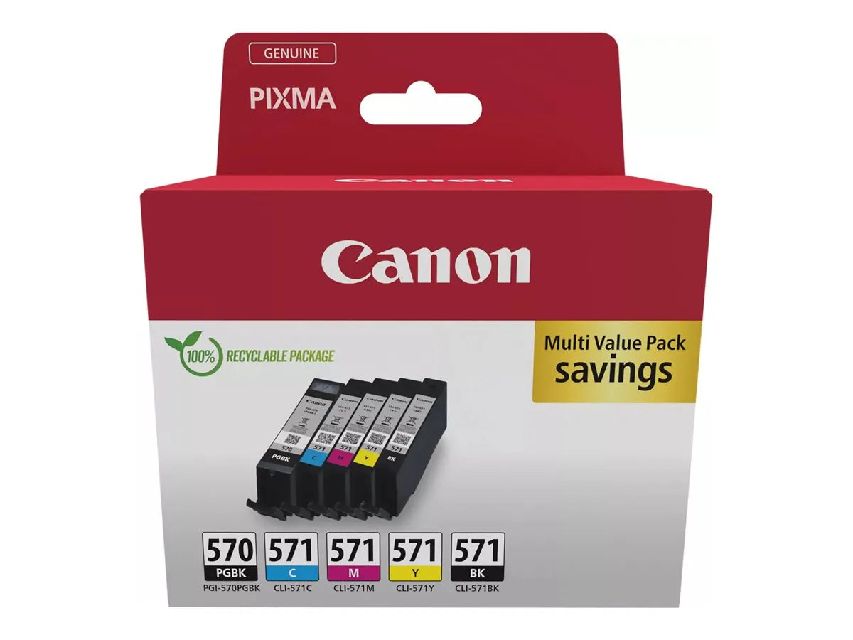 Canon PGI-570 & CLI-571 / 0372C006 Tinten Sparset schwarz, cyan, magenta, gelb, schwarz (5 Stück)