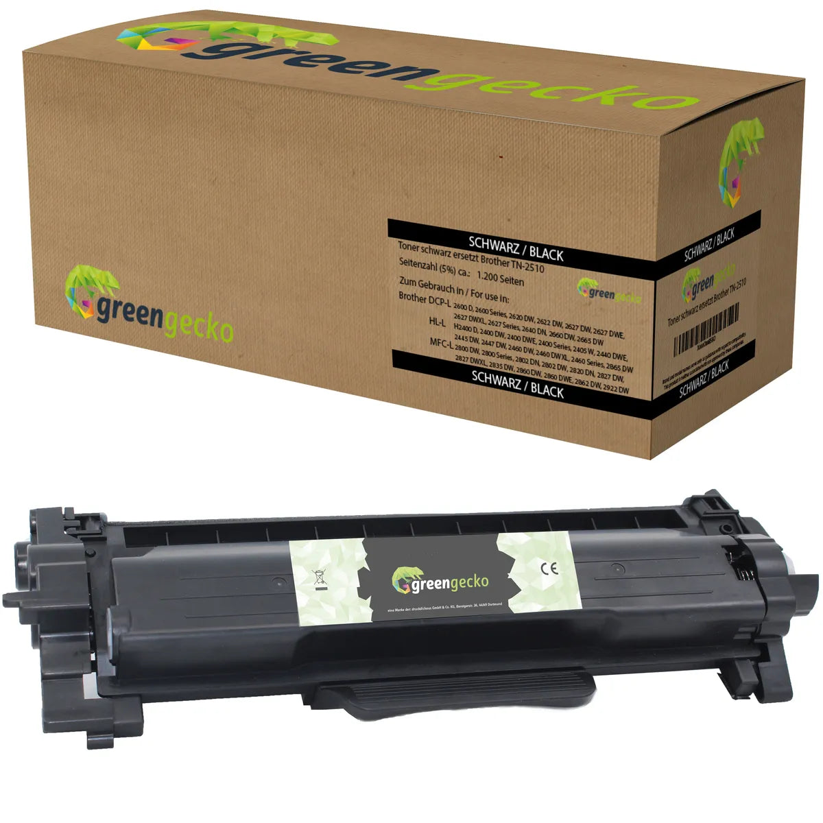 green gecko Toner kompatibel zu Brother TN-2510 schwarz