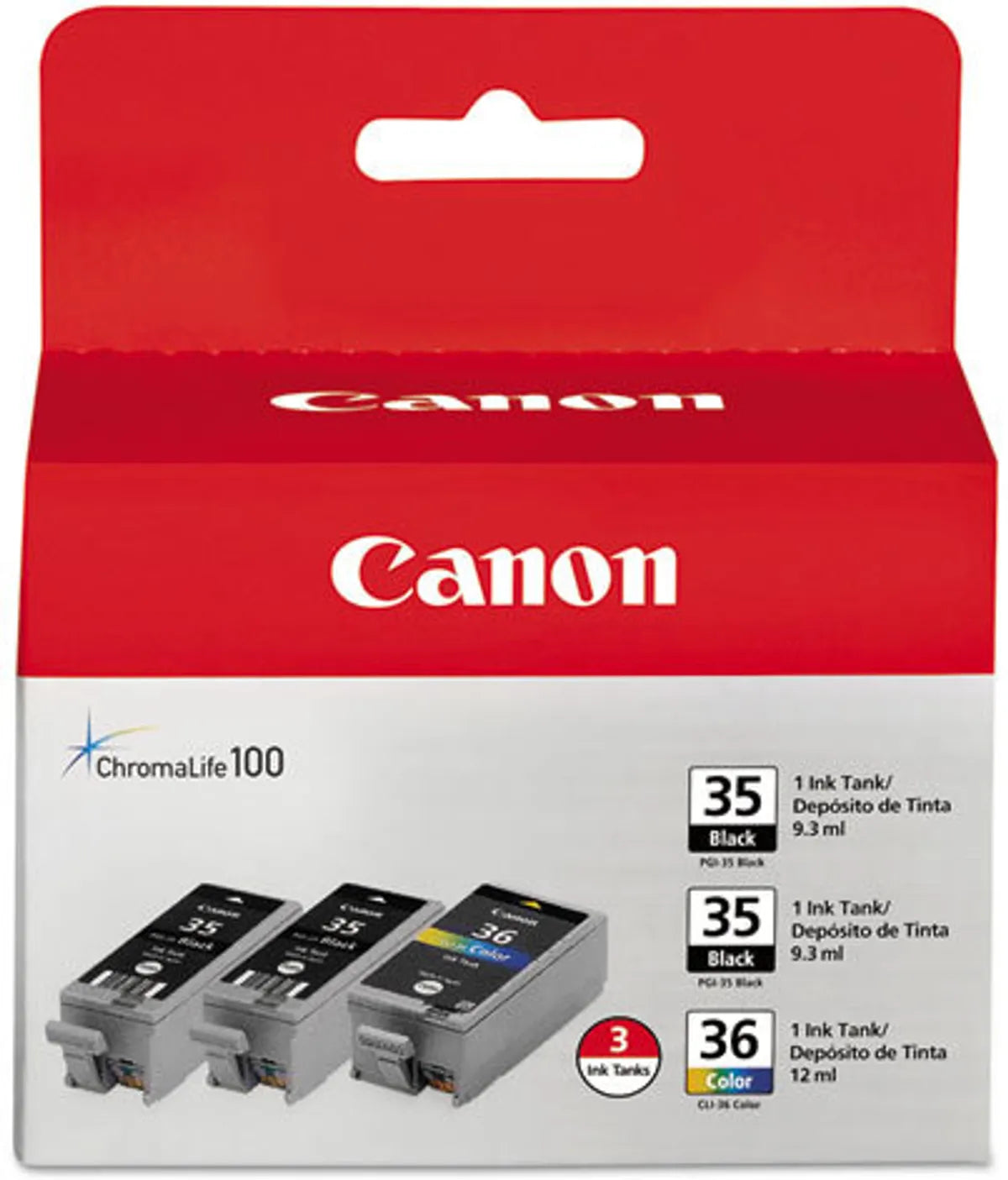 Canon PGI-35 & CLI-36 Tinten Sparset schwarz, color (3 Stück) (2 x schwarz, 1 x color)