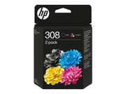 HP 308 / 6L6S6UE Tinten Sparset schwarz, color (2 Stück)