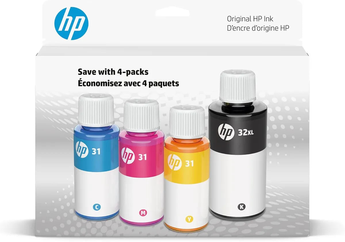 HP 32XL & 31 Tinten Sparset schwarz, cyan, magenta, gelb (4 Stück)