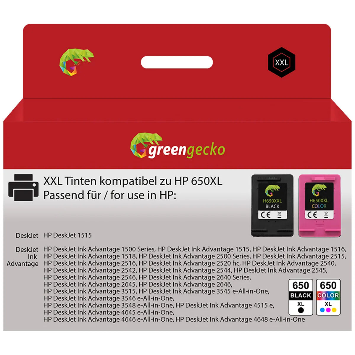 Kompatibel zu HP 650 / CZ101AE & CZ102AE Tinte schwarz, color