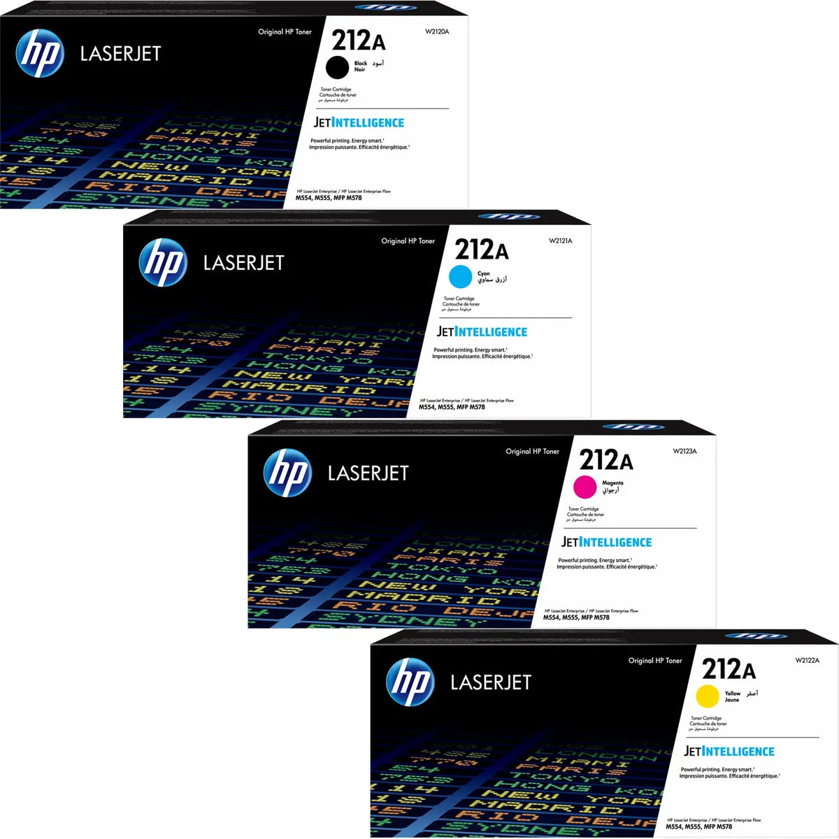 HP 212A / W2120A / W2121A / W2122A / W2123A Toner Sparset schwarz, cyan, magenta, gelb (4 Stück)