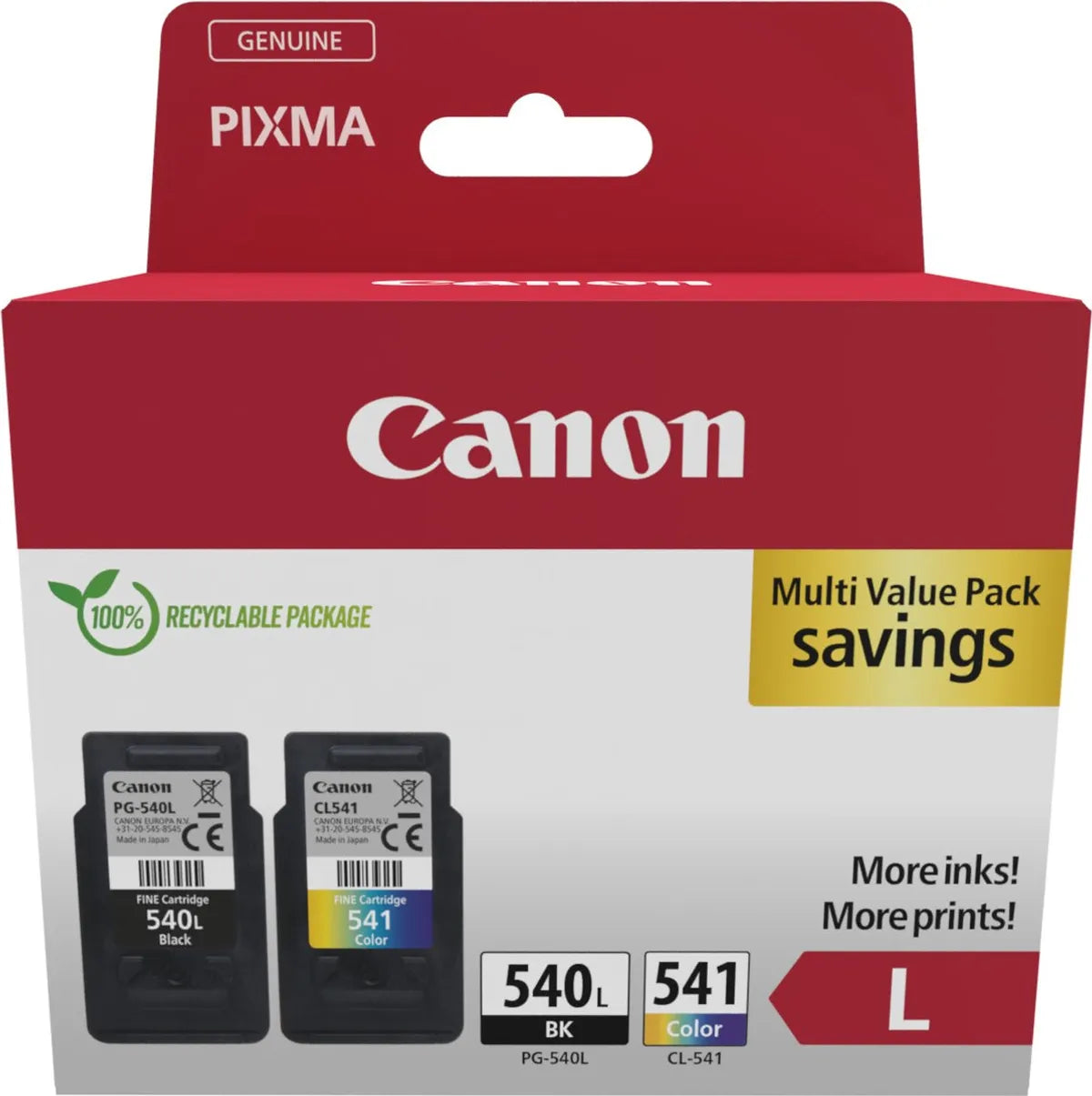 Canon PG-540L & CL-541 / 5224B014 Tinten  schwarz, color (2 Stück)