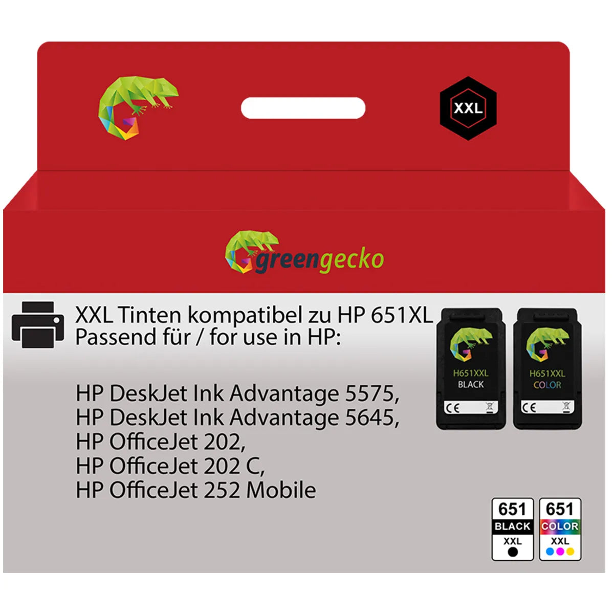 Kompatibel zu HP 651XL / C2P10AE & C2P11AE Tinte schwarz, color