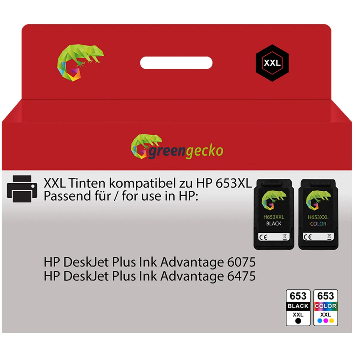 Kompatibel zu HP 653XL / 3YM74AE & 3YM75AE Tinte schwarz, color