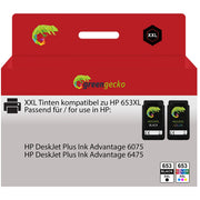 Kompatibel zu HP 653XL / 3YM74AE & 3YM75AE Tinte schwarz, color
