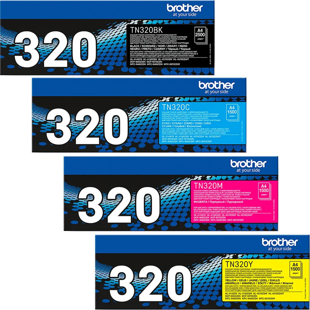 Brother TN-320VAL / TN-320CMYK Toner Sparset schwarz, cyan, magenta, gelb (4 Stück)