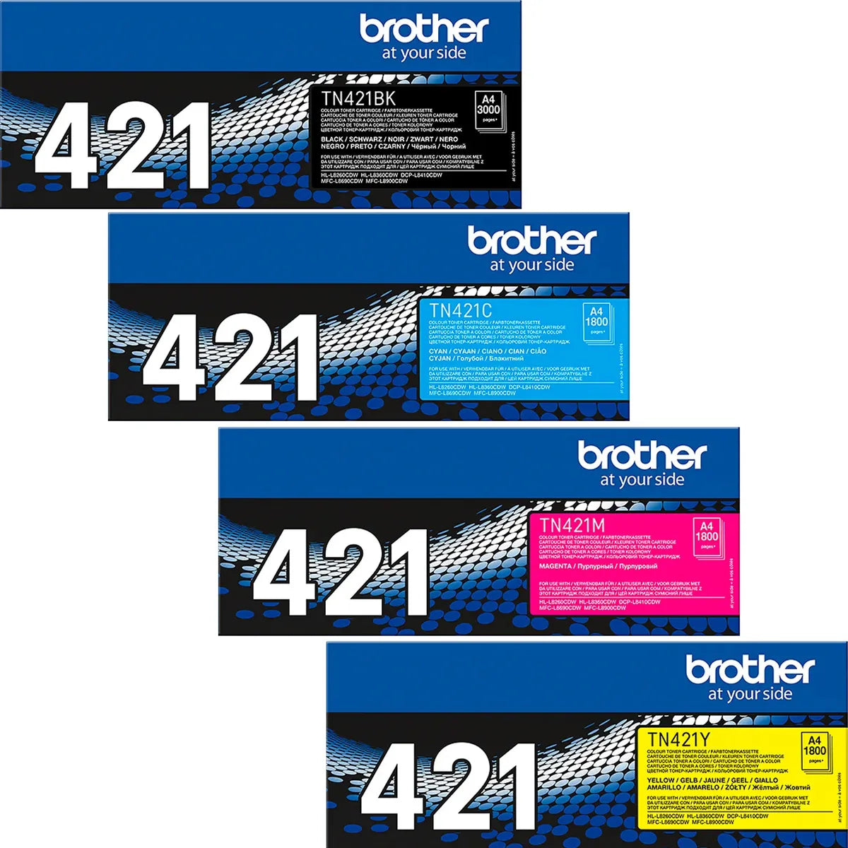 Brother TN-421VAL / TN-421VALCMYK Toner Sparset schwarz, cyan, magenta, gelb (4 Stück)
