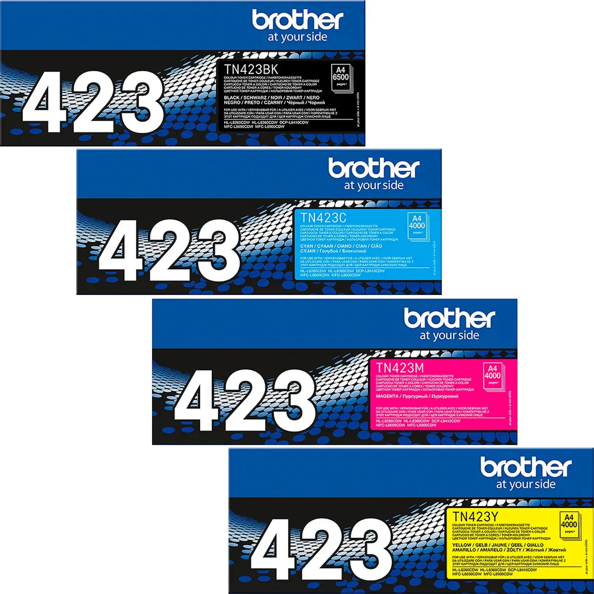 Brother TN-423VAL / TN-423CMYK Toner Sparset schwarz, cyan, magenta, gelb (4 Stück)
