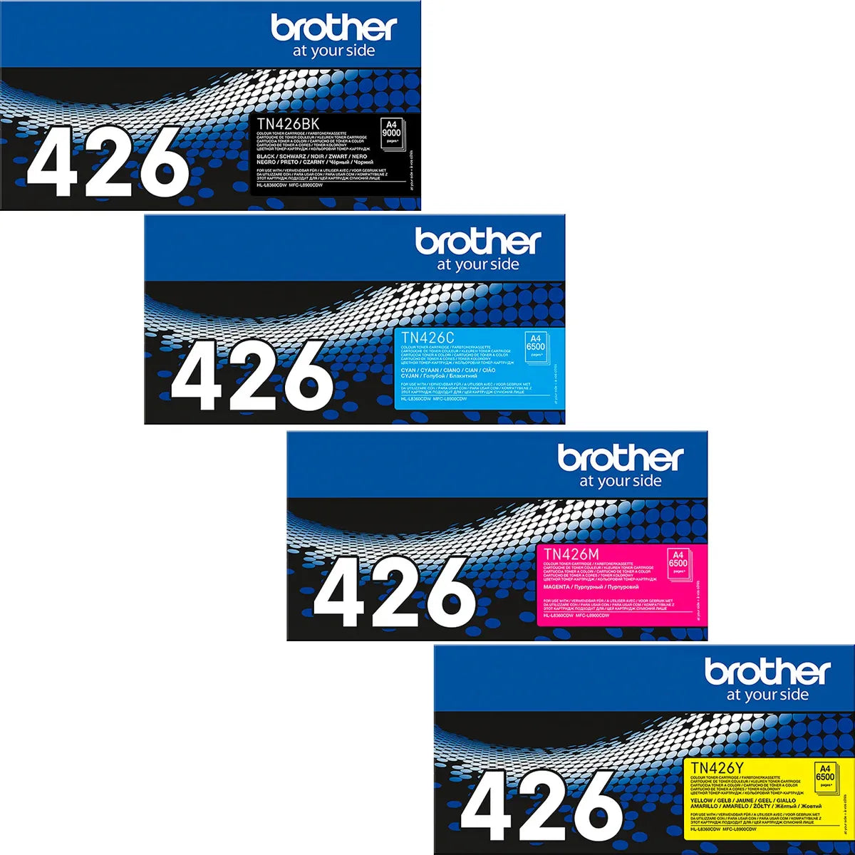 Brother TN-426VAL / TN-426CMYK Toner Sparset schwarz, cyan, magenta, gelb (4 Stück)