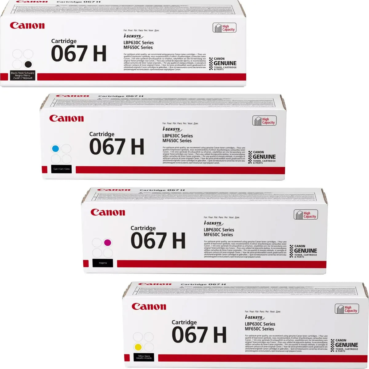 Canon 067H Toner Sparset schwarz, cyan, magenta, gelb (4 Stück)