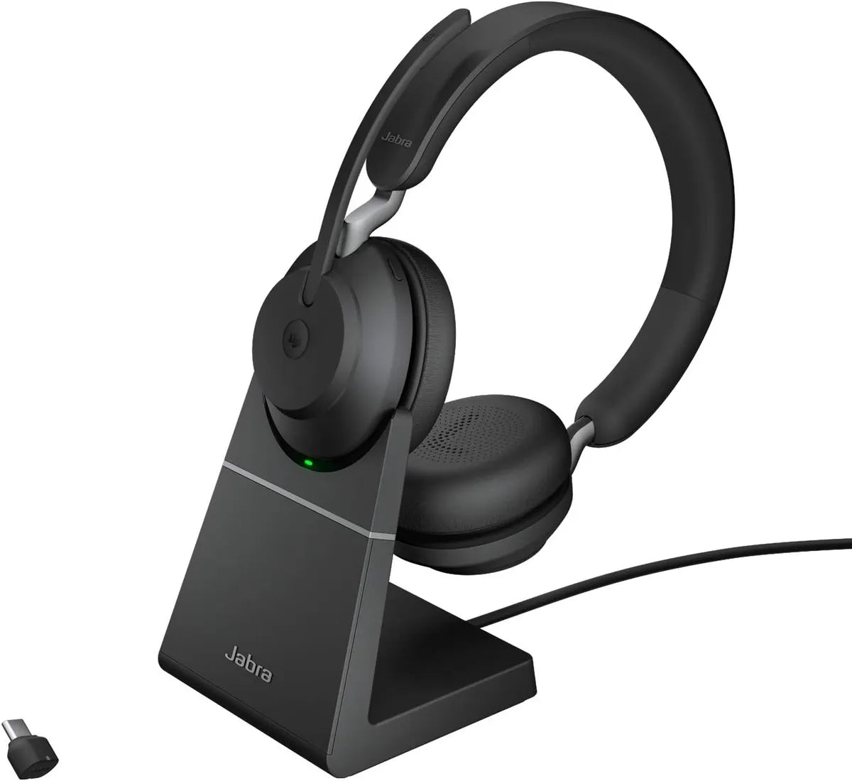 Jabra Evolve2 65 MS stereo / 26599-999-889 Headset schwarz (Kabellos (USB-C), USB-A Ladestation)