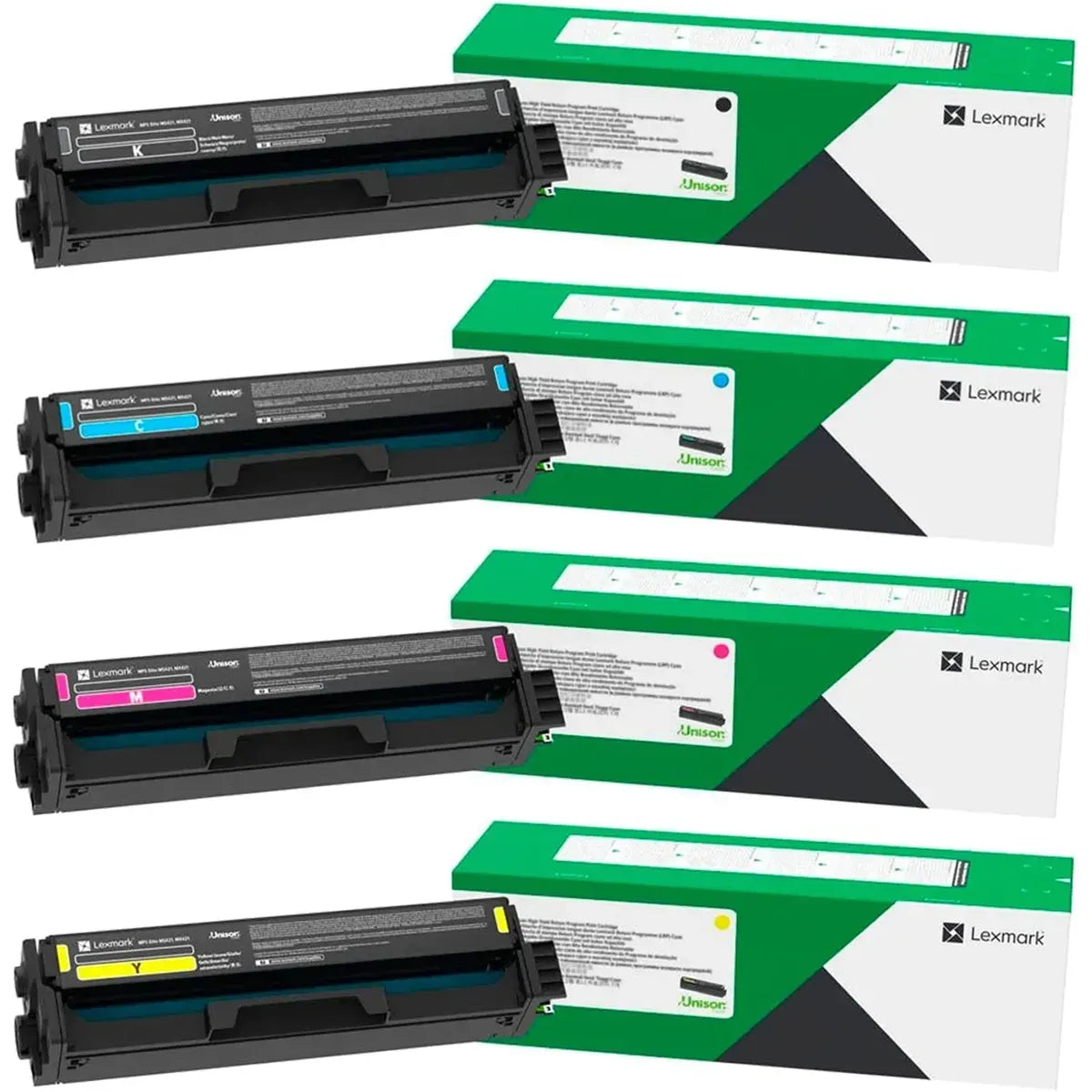 Lexmark 20N20K0 / 20N20C0 / 20N20M0 / 20N20Y0 Toner Sparset schwarz, cyan, magenta, gelb (4 Stück)