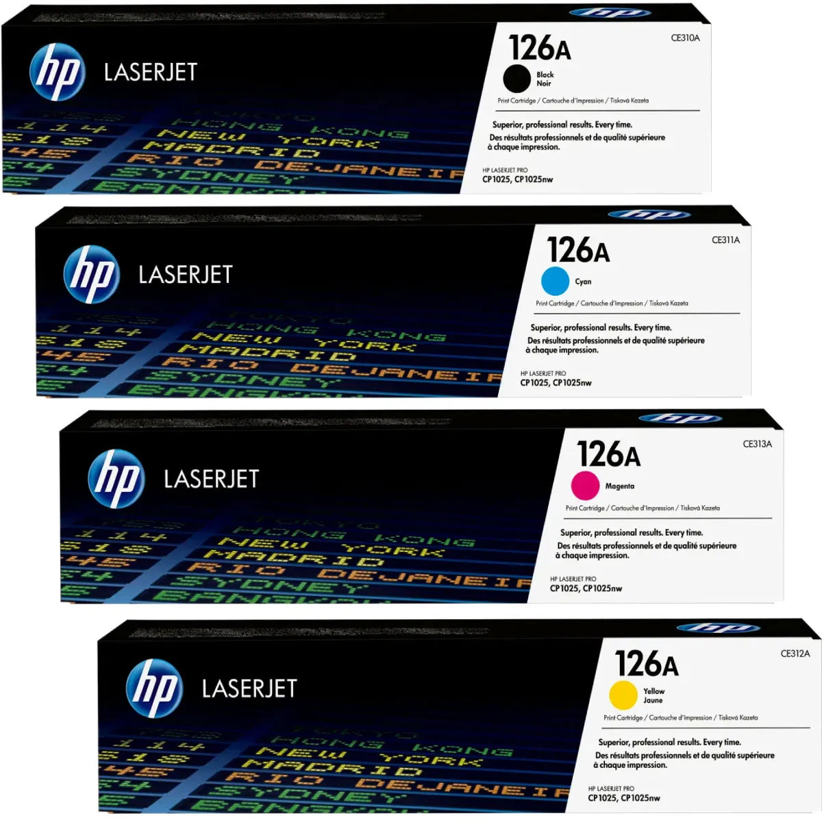 HP 126A / CE310A / CE311A / CE312A / CE313A Toner Sparset schwarz, cyan, magenta, gelb (4 Stück)