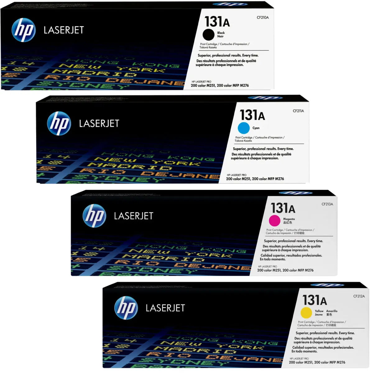 HP 131A / CF210A / CF211A / CF212A / CF213A Toner Sparset schwarz, cyan, magenta, gelb (4 Stück)