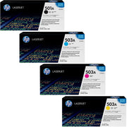 HP 501A & 503A / Q6470A / Q7581A / Q7582A / Q7583A Toner Sparset schwarz, cyan, magenta, gelb (4 Stück)