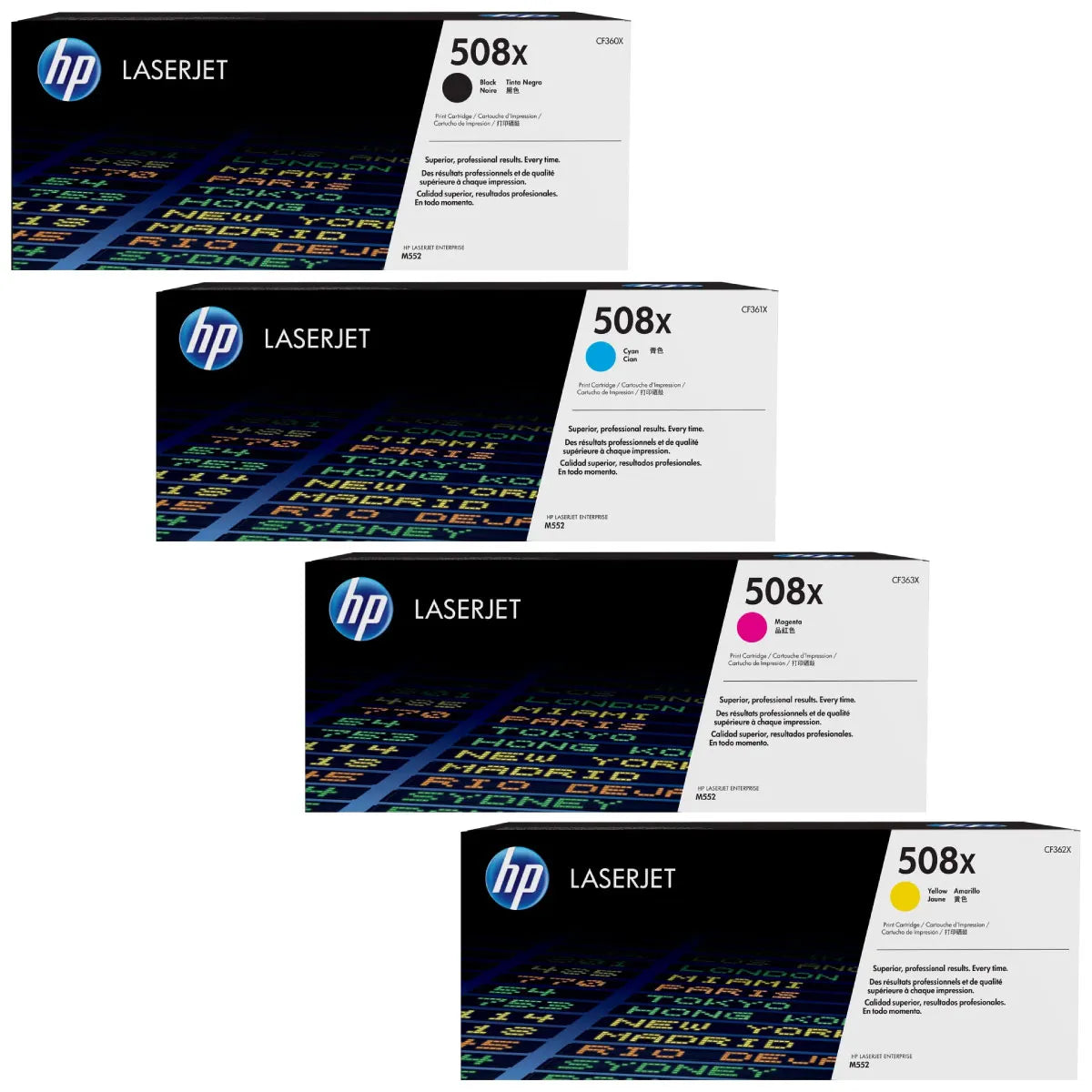 HP 508X / CF360X / CF361X / CF362X / CF363X Toner Sparset schwarz, cyan, magenta, gelb (4 Stück)
