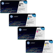 HP 650A / CE270A / CE271A / CE272A / CE273A Toner Sparset schwarz, cyan, magenta, gelb (4 Stück)