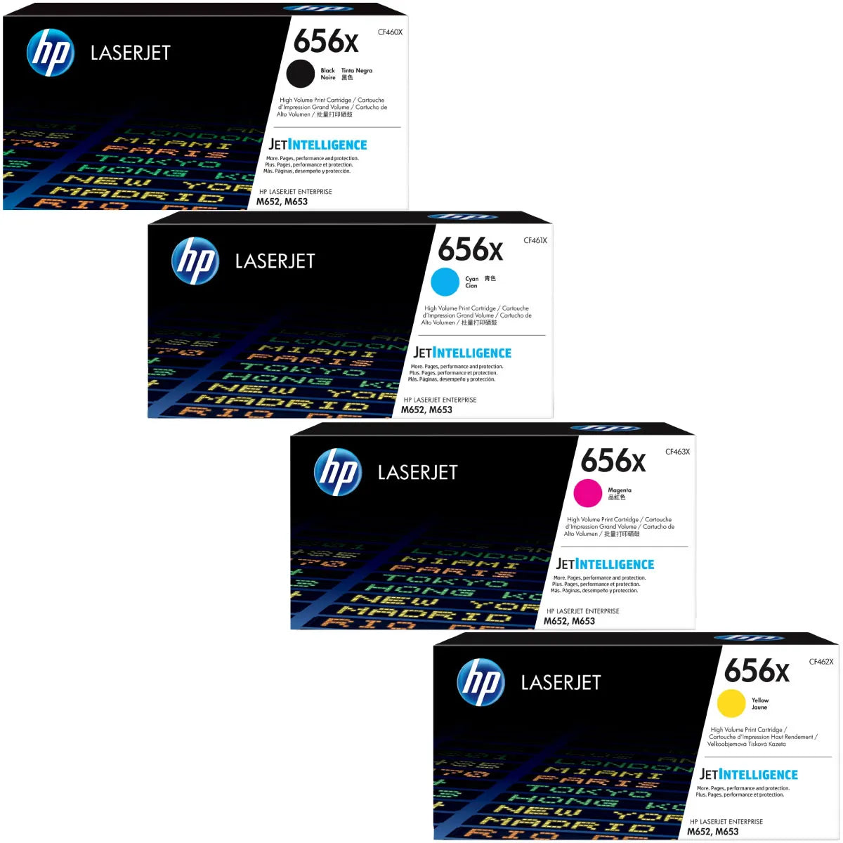 HP 656X / CF460X / CF461X / CF462X / CF463X Toner Sparset schwarz, cyan, magenta, gelb (4 Stück)