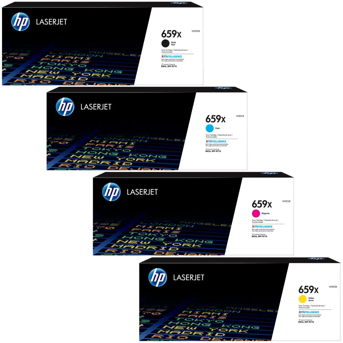 HP 659X / W2010X / W2011X / W2012X / W2013X Toner Sparset schwarz, cyan, magenta, gelb (4 Stück)