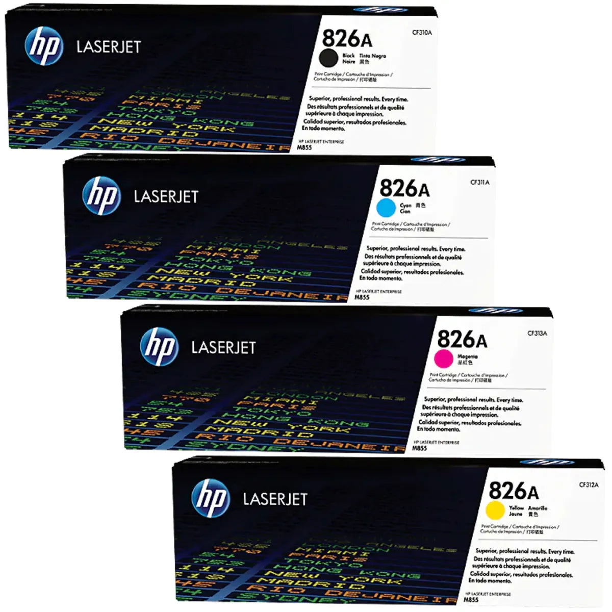 HP 826A / CF310A / CF311A / CF312A / CF313A Toner Sparset schwarz, cyan, magenta, gelb (4 Stück)