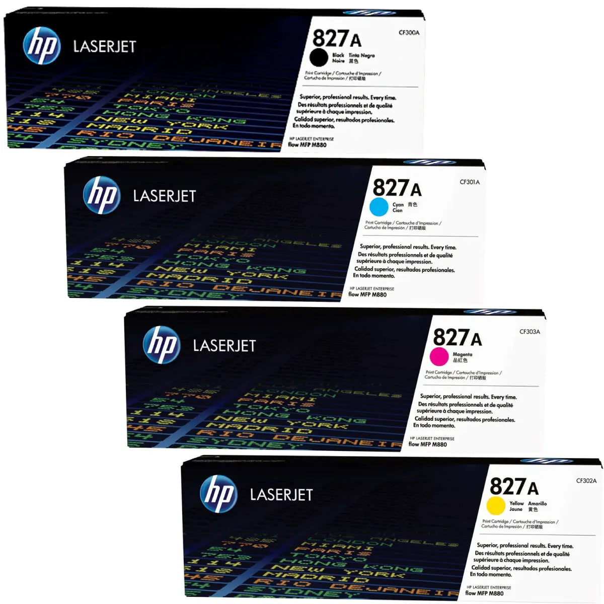 HP 827A / CF300A / CF301A / CF302A / CF303A Toner Sparset schwarz, cyan, magenta, gelb (4 Stück)
