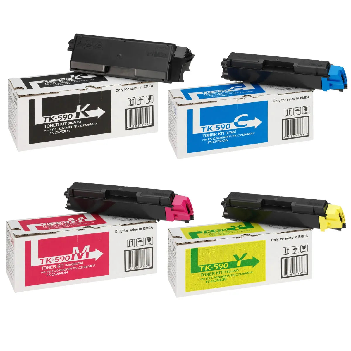 Kyocera TK-590 Toner Sparset schwarz, cyan, magenta, gelb (4 Stück)