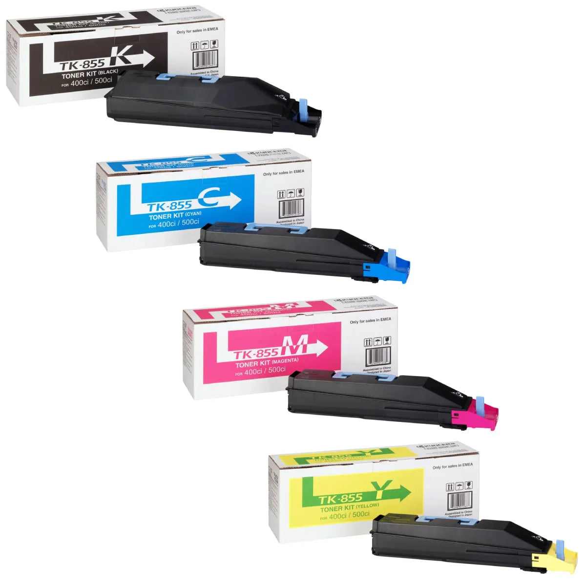 Kyocera TK-855 Toner Sparset schwarz, cyan, magenta, gelb (4 Stück)