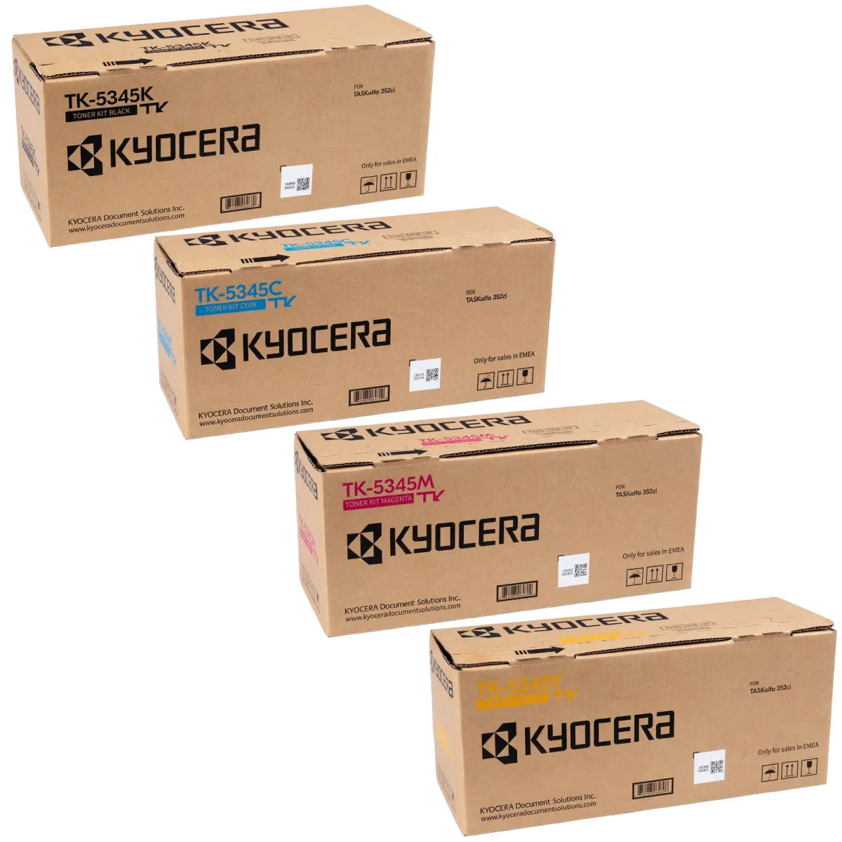 Kyocera TK-5345 Toner Sparset schwarz, cyan, magenta, gelb (4 Stück)
