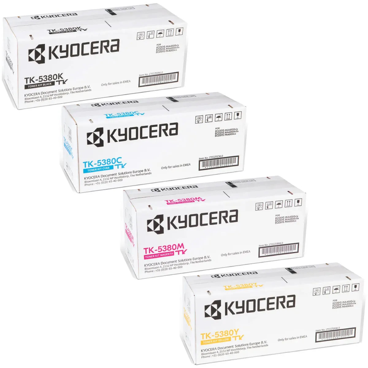 Kyocera TK-5380 Toner Sparset schwarz, cyan, magenta, gelb (4 Stück)