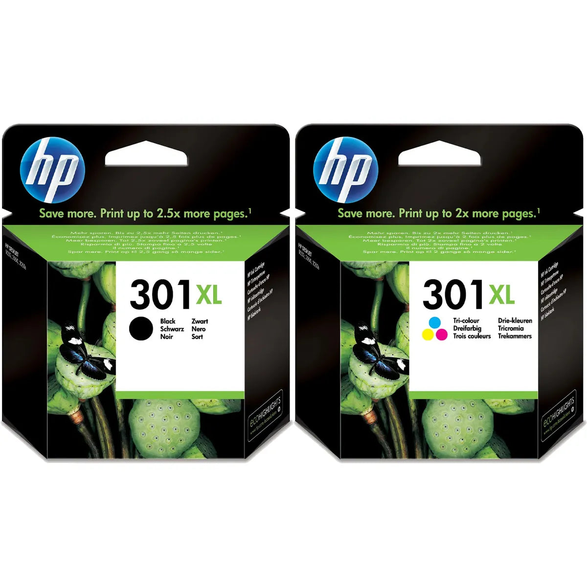 HP 301XL / CH563EE & CH564EE Tinten Sparset schwarz, color (2 Stück)