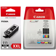 Canon PGI-555XXL & CLI-551 Tinten Sparset schwarz, cyan, magenta, gelb, photo schwarz (5 Stück)