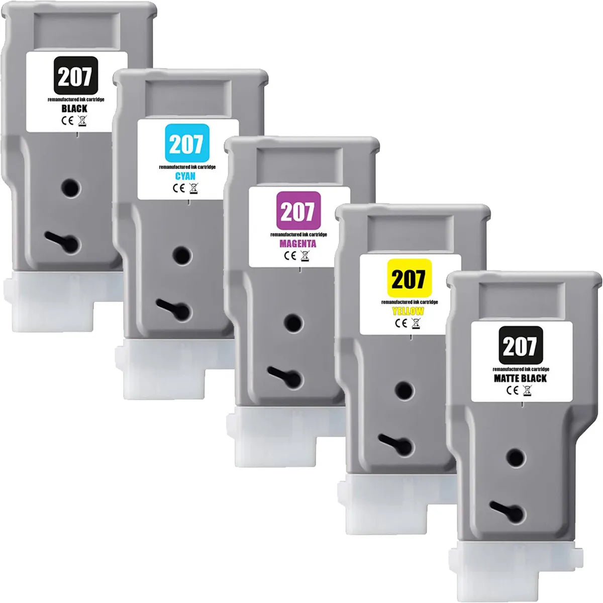 Kompatibel zu Canon PFI-207 Tinte schwarz, cyan, magenta, gelb, matt schwarz