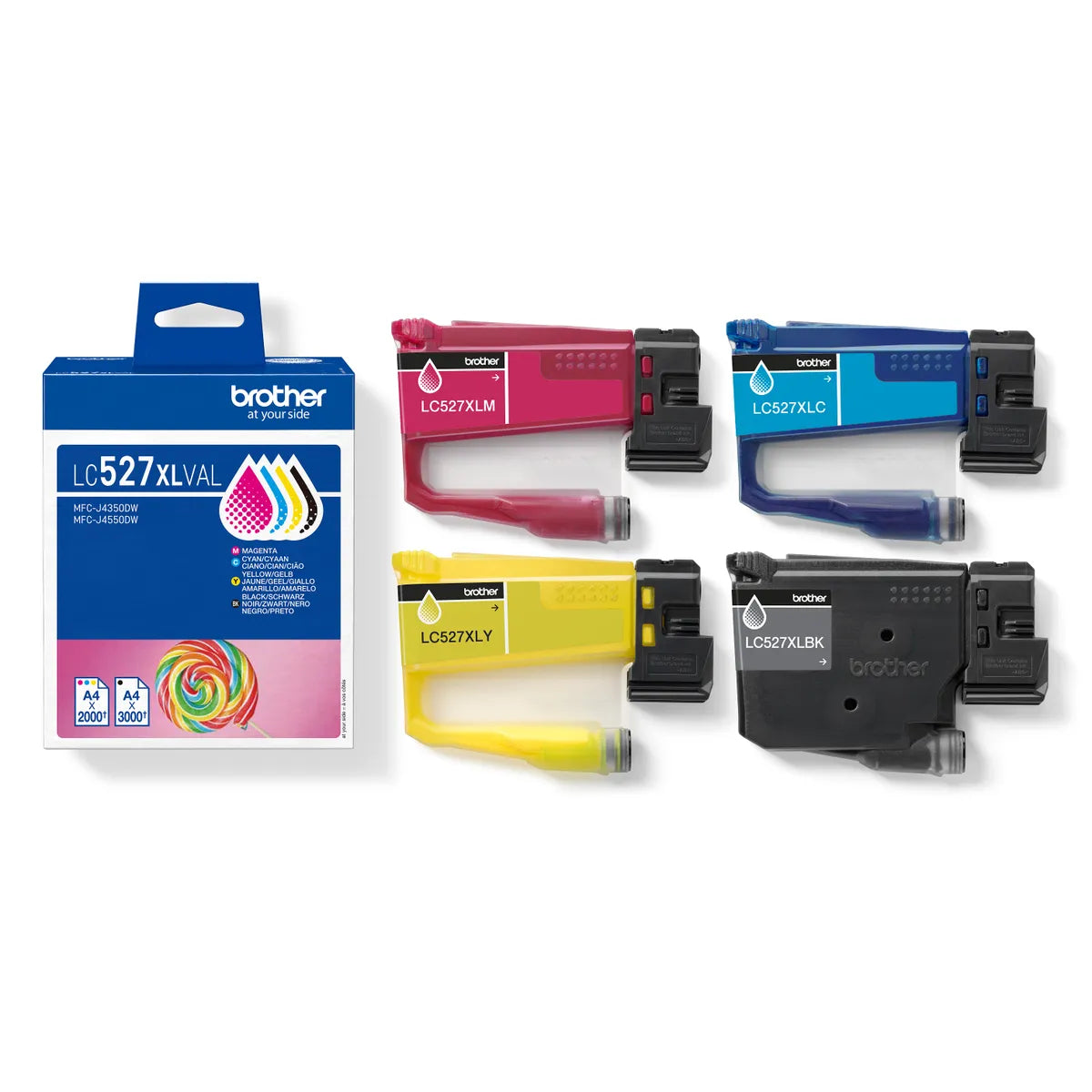 Brother LC-527XL / LC-527XLVAL Tinten Sparset schwarz, cyan, magenta, gelb (4 Stück)