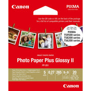 Canon PP-201 / 2311B070 / Plus Glossy II Fotopapier weiß (8,9 x 8,9cm, 3,5''x 3,5'', 20 Blatt, 265 g/m²)