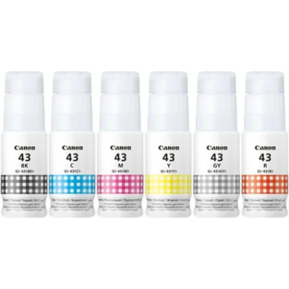 Canon GI-43 Tinten Sparset schwarz, cyan, magenta, gelb, grau, rot (6 Stück)