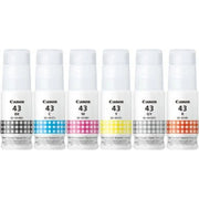 Canon GI-43 Tinten Sparset schwarz, cyan, magenta, gelb, grau, rot (6 Stück)